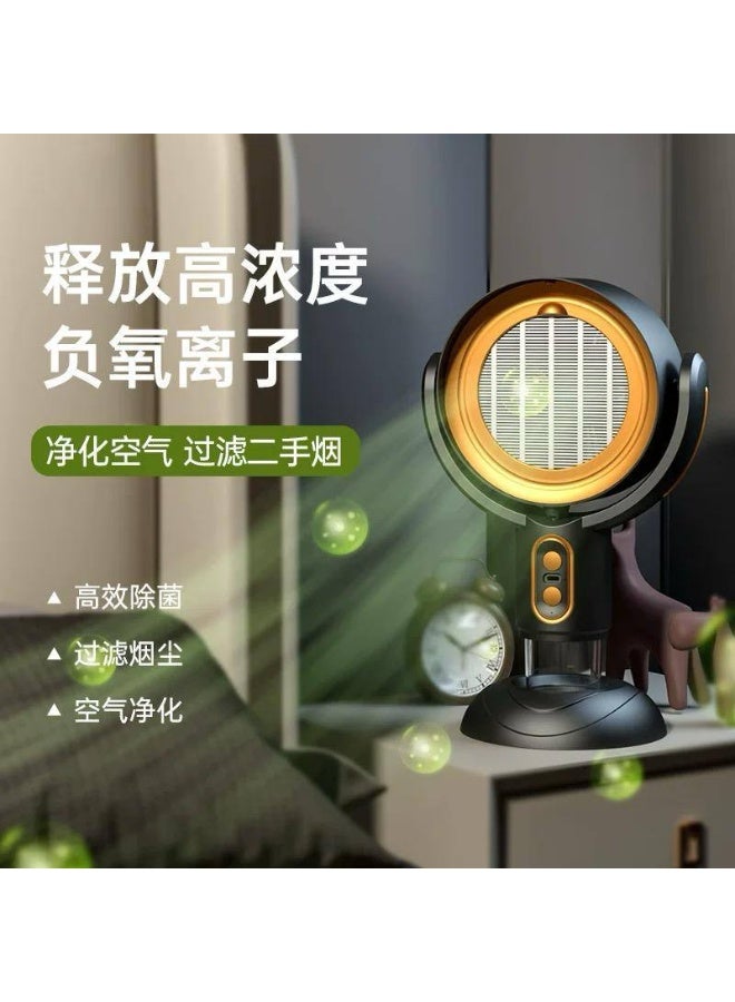 This extractor fan and air purifier cleans the air of smoke, leaving it clean and healthy. It removes odors and smoke from kitchens and offices, promoting a healthy and refreshing environment. The small, practical, and easy-to-use extractor cleans the air of odors, smoke, and bacteria in seconds with fast and effective suction. Negative ion technology purifies the air of bacteria and harmful pollutants. Its compact and portable design allows it to be easily placed on any desk or surface. Simple touch controls ensure easy operation. - Image 1